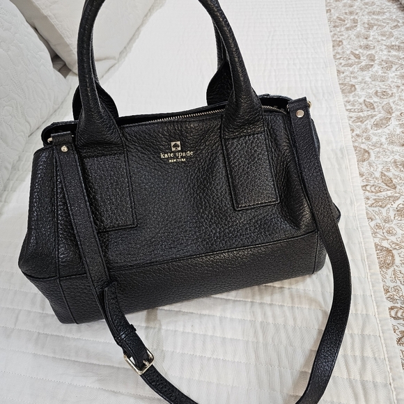 KATE SPADE Southport Avenue Sloan Large Black Pebbled Leather Satchel Purse - Picture 4 of 16